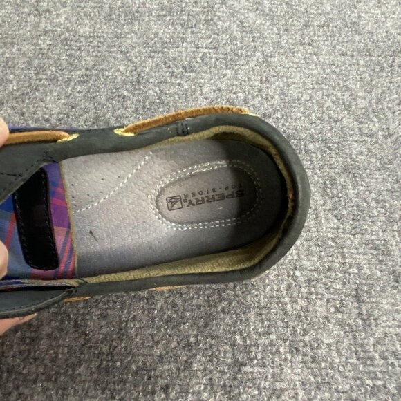 Sperry Boat Shoes Womens 9‎ M Bluefish Plaid 2 Slip On Loafers 9353657 Blue Pink - Picture 5 of 16